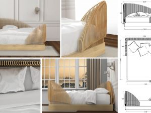 The Dotimo bed highlights a natural material, rattan. Even thoug